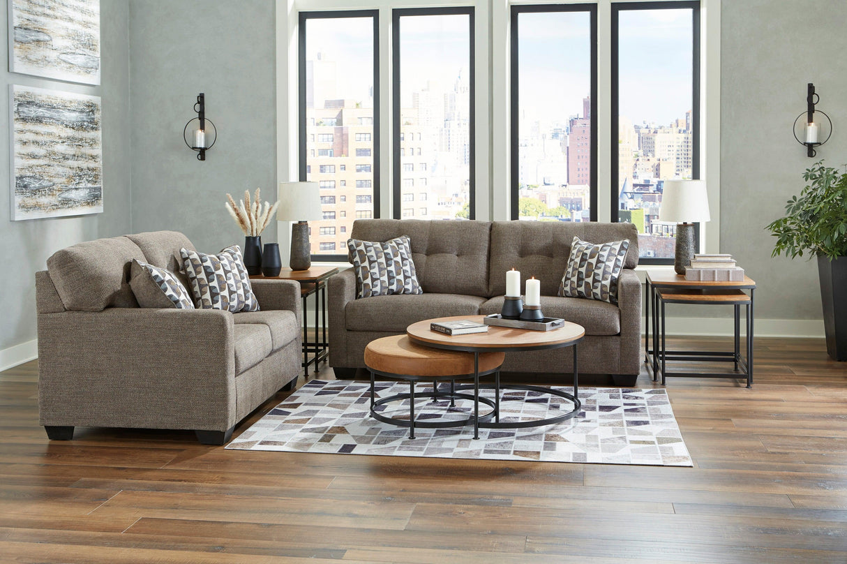 Mahoney Chocolate Living Room Set by Ashley at Eve Furniture