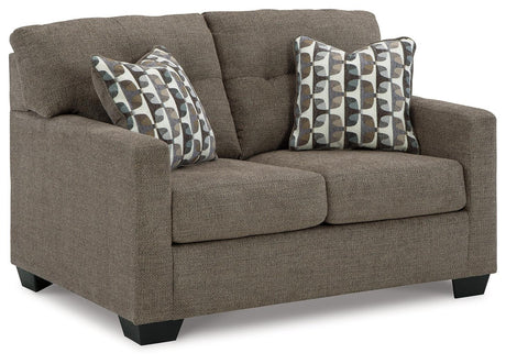 Mahoney Chocolate Loveseat by Ashley at Eve Furniture
