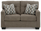 Mahoney Chocolate Loveseat by Ashley at Eve Furniture