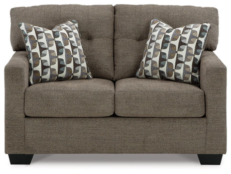 Mahoney Chocolate Loveseat by Ashley at Eve Furniture
