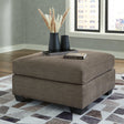 Mahoney Chocolate Oversized Accent Ottoman by Ashley at Eve Furniture