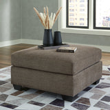 Mahoney Chocolate Oversized Accent Ottoman by Ashley at Eve Furniture