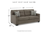 Mahoney Chocolate Sofa and Loveseat by Ashley at Eve Furniture