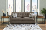 Mahoney Chocolate Sofa and Loveseat by Ashley at Eve Furniture