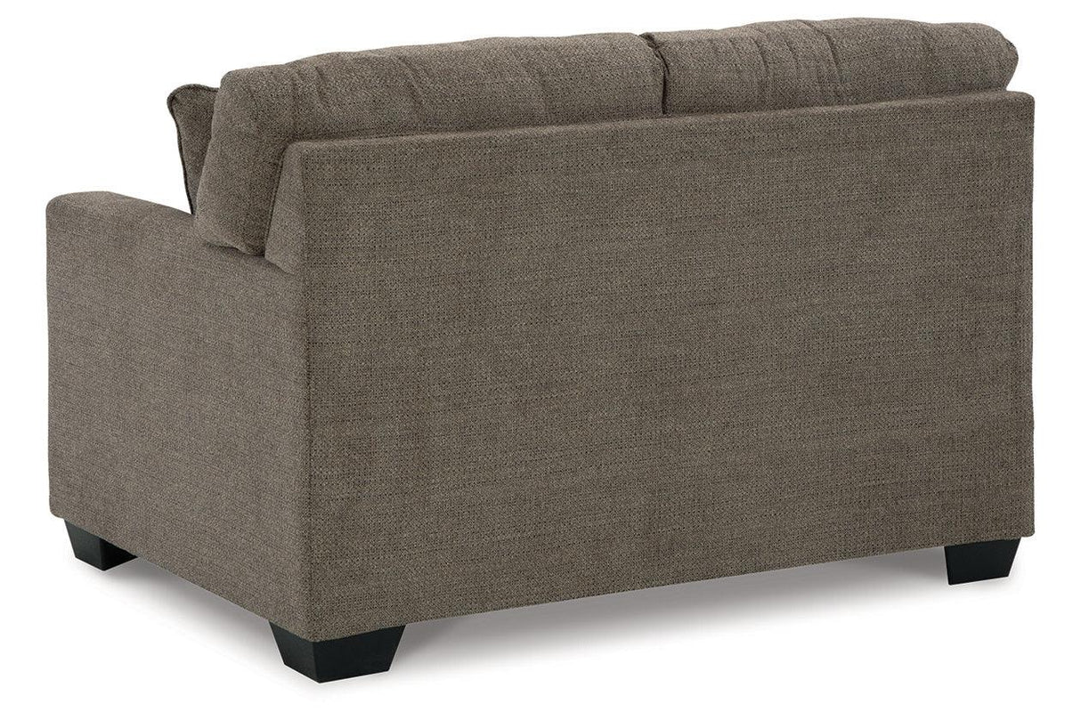 Mahoney Chocolate Sofa and Loveseat by Ashley at Eve Furniture