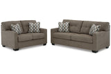 Mahoney Chocolate Sofa and Loveseat by Ashley at Eve Furniture