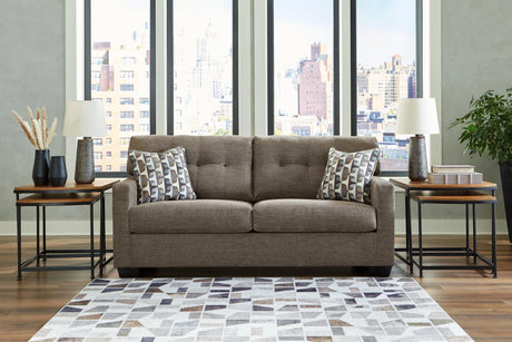 Mahoney Chocolate Sofa by Ashley at Eve Furniture
