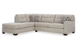 Mahoney Pebble 2-Piece Left Arm Facing (Left Arm Facing (LAF)) Chaise Sleeper Sectional by Ashley at Eve Furniture