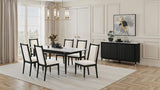 Maidstone Black/White 7-Piece Dining Room Set by Furniture of America at Eve Furniture