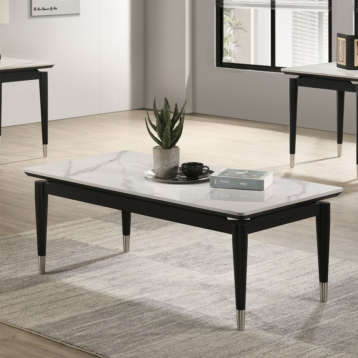 Maidstone Black/White Coffee Table by Furniture of America at Eve Furniture