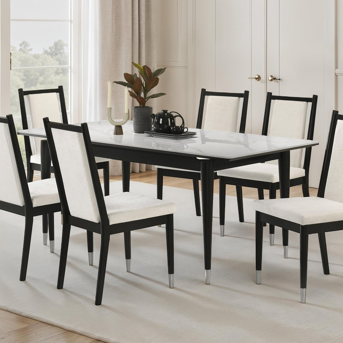Maidstone Black/White Dining Table by Furniture of America at Eve Furniture