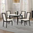 Maidstone Black/White Round 5-Piece Dining Room Set by Furniture of America at Eve Furniture
