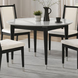 Maidstone Black/White Round Dining Table by Furniture of America at Eve Furniture