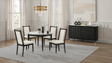 Maidstone Black/White Round Dining Table by Furniture of America at Eve Furniture