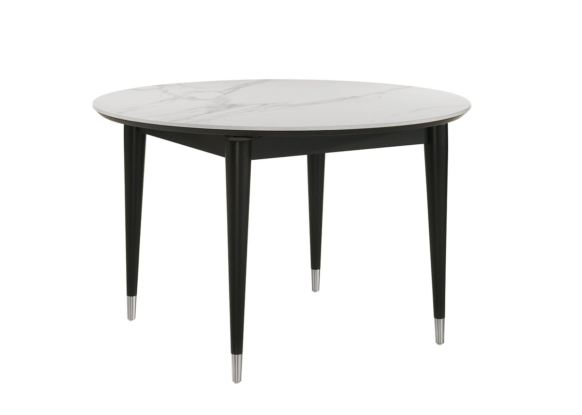 Maidstone Black/White Round Dining Table by Furniture of America at Eve Furniture