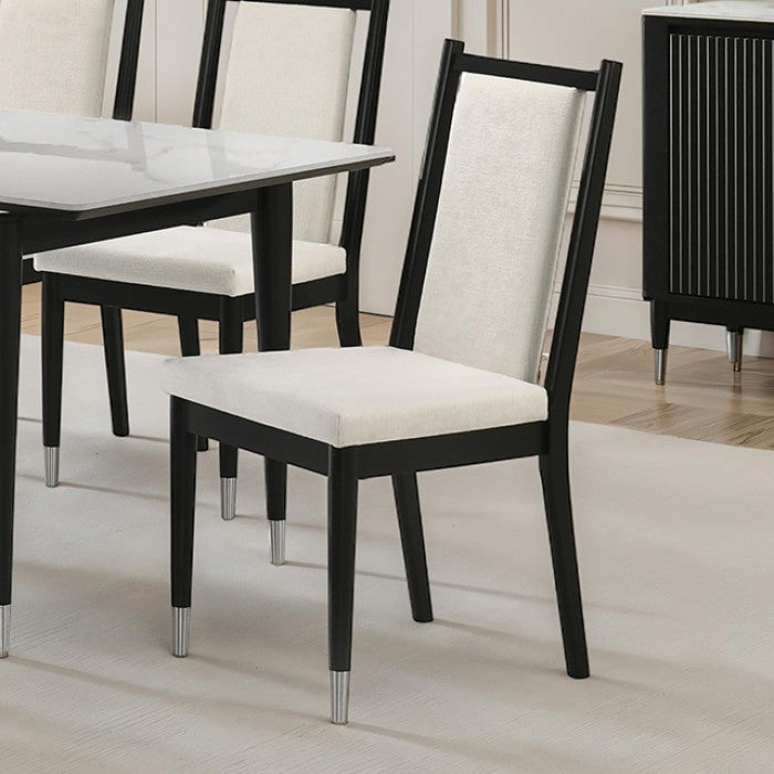 Maidstone Black/White Side Chair Set of 2 by Furniture of America at Eve Furniture