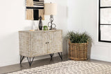 Maille White Washed 2-Door Accent Cabinet