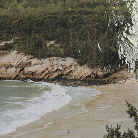 Maine Beach View by Kelly Frere Hand-Embellished FramedPhoto Print Matted under Glass by Mercana at Eve Furniture