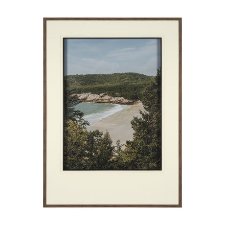 Maine Beach View by Kelly Frere Hand-Embellished FramedPhoto Print Matted under Glass by Mercana at Eve Furniture