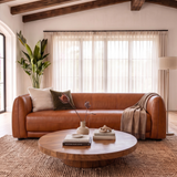 Maine Brown Leather Sofa by Ashcroft Furniture at Eve Furniture