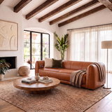 Maine Brown Leather Sofa by Ashcroft Furniture at Eve Furniture