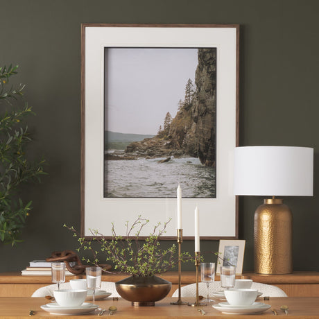 Maine Coastline by Kelly Frere Hand-Embellished FramedPhoto Print Matted under Glass by Mercana at Eve Furniture