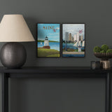 Maine GO (SM) by Mercana Studio Textured Framed Artwork Matted by Mercana at Eve Furniture