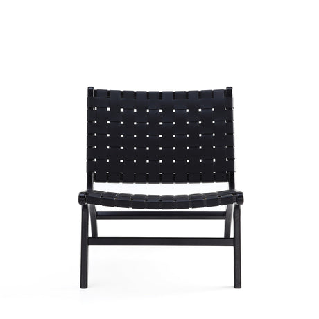 Maintenon Leatherette Accent Chair in Black by Manhattan Comfort at Eve Furniture