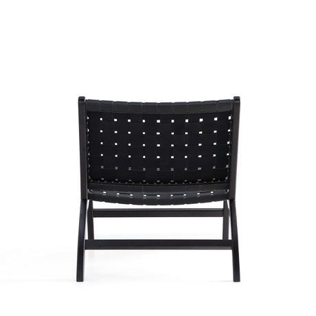 Maintenon Leatherette Accent Chair in Black by Manhattan Comfort at Eve Furniture