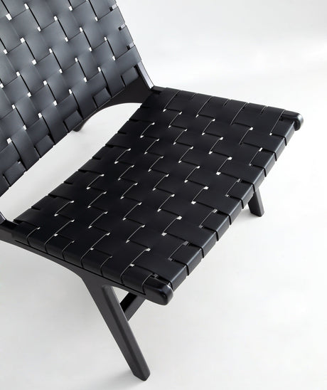 Maintenon Leatherette Accent Chair in Black by Manhattan Comfort at Eve Furniture