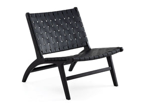 Maintenon Leatherette Accent Chair in Black by Manhattan Comfort at Eve Furniture