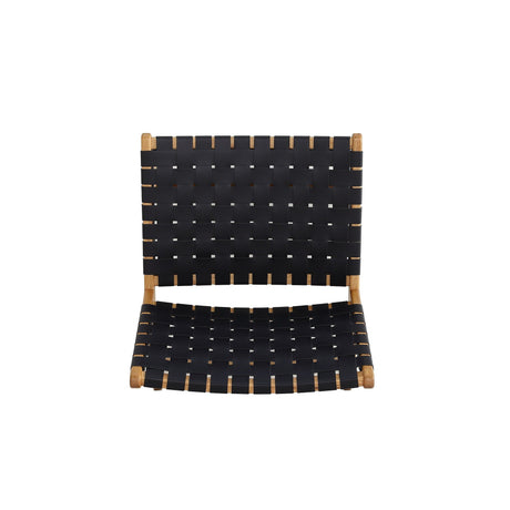 Maintenon Leatherette Accent Chair in Black with Nature Feet by Manhattan Comfort at Eve Furniture