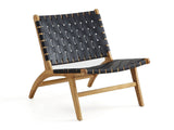 Maintenon Leatherette Accent Chair in Black with Nature Feet by Manhattan Comfort at Eve Furniture
