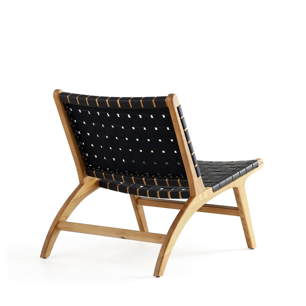 Maintenon Leatherette Accent Chair in Black with Nature Feet (set of 2) by Manhattan Comfort at Eve Furniture