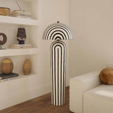 Maiori Black Striped Papier Mache Floor Lamp by TOV Furniture at Eve Furniture