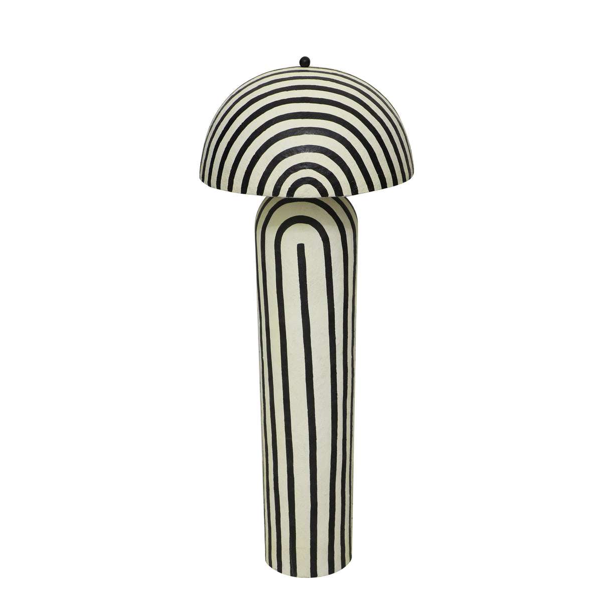 Maiori Black Striped Papier Mache Floor Lamp by TOV Furniture at Eve Furniture