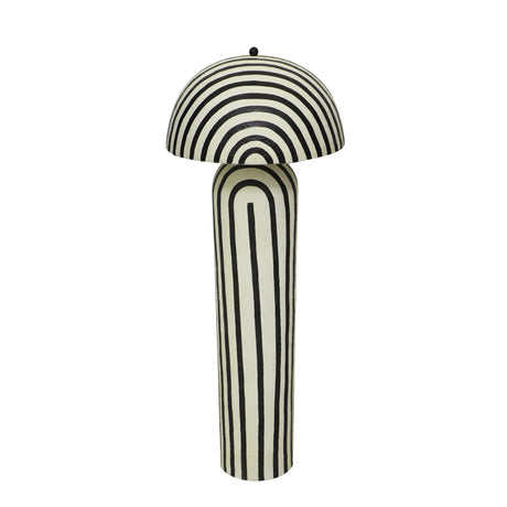 Maiori Black Striped Papier Mache Floor Lamp by TOV Furniture at Eve Furniture