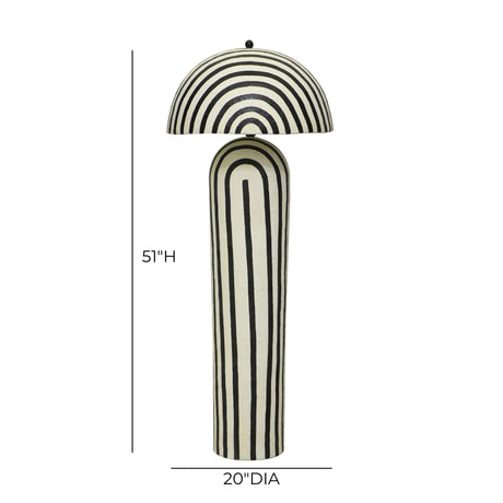 Maiori Black Striped Papier Mache Floor Lamp by TOV Furniture at Eve Furniture