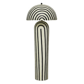 Maiori Black Striped Papier Mache Floor Lamp by TOV Furniture at Eve Furniture