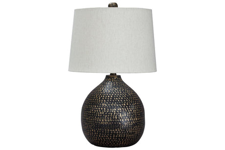 Maire Black/Gold Finish Table Lamp by Ashley at Eve Furniture