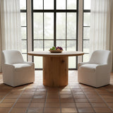 Maisie Flecked Oat Rolling Dining Chair by Moe's Home at Eve Furniture