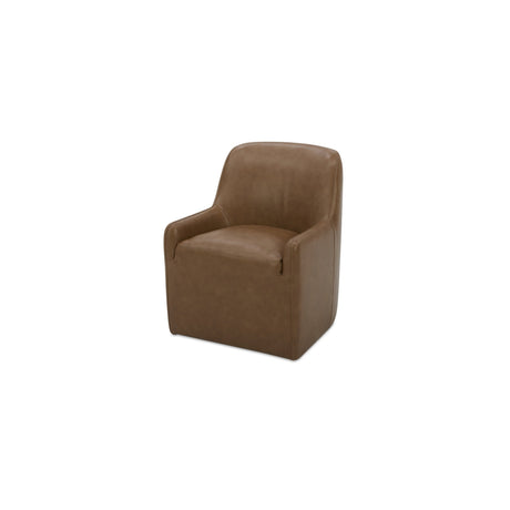 Maisie Tan Rolling Leather Dining Chair by MOES at Eve Furniture
