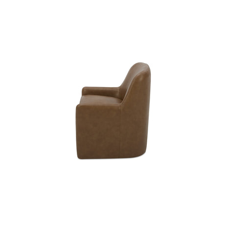 Maisie Tan Rolling Leather Dining Chair by MOES at Eve Furniture