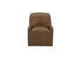 Maisie Tan Rolling Leather Dining Chair by Moe's Home at Eve Furniture