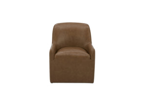 Maisie Tan Rolling Leather Dining Chair by Moe's Home at Eve Furniture