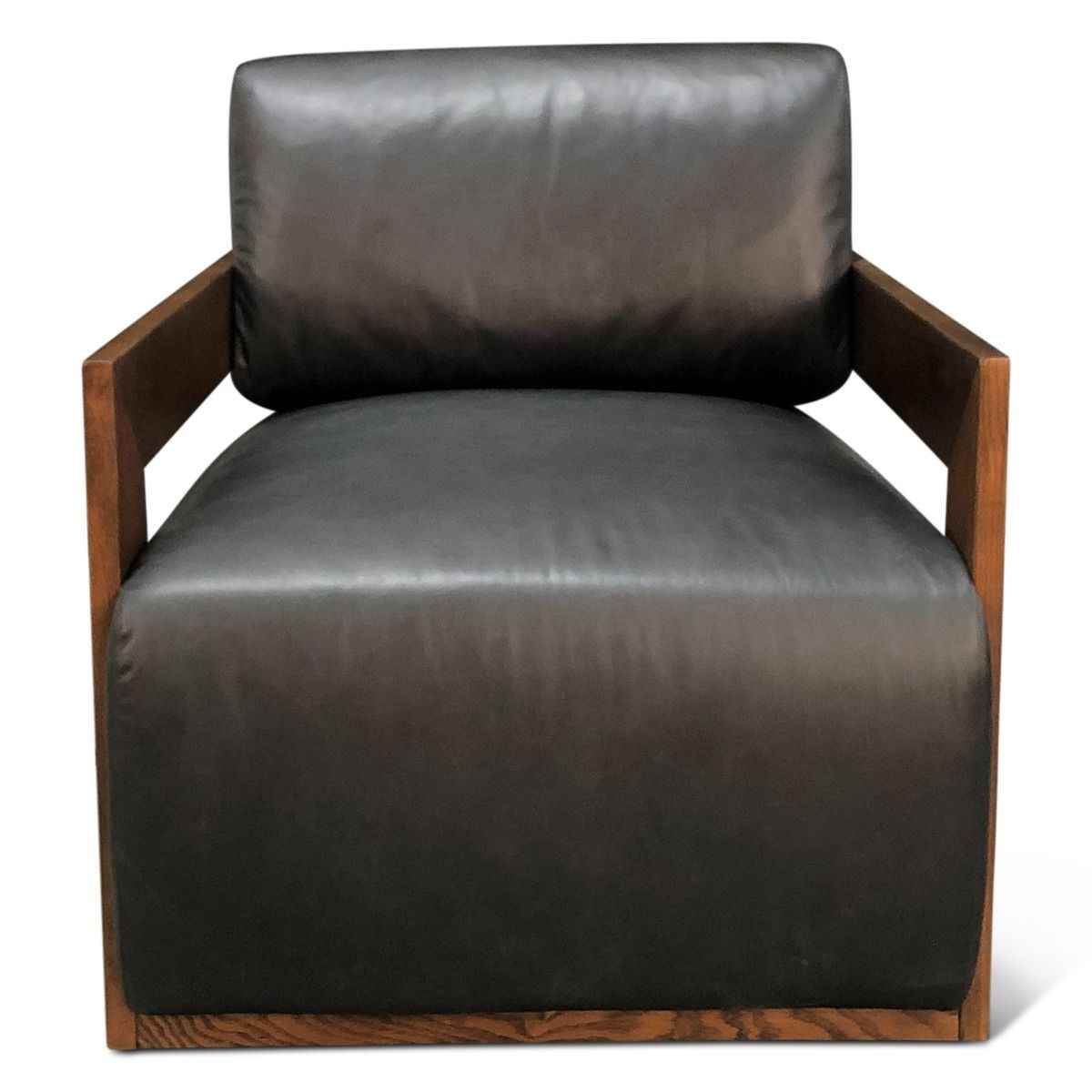Maison Harper Accent Chair in Charme Black Leather by Home Trends & Design at Eve Furniture