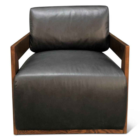Maison Harper Accent Chair in Charme Black Leather by Home Trends & Design at Eve Furniture