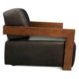 Maison Harper Accent Chair in Charme Black Leather by Home Trends & Design at Eve Furniture