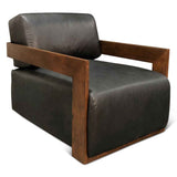 Maison Harper Accent Chair in Charme Black Leather by Home Trends & Design at Eve Furniture