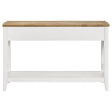 Maisy Rectangular Wooden Sofa Table With Shelf Brown and White